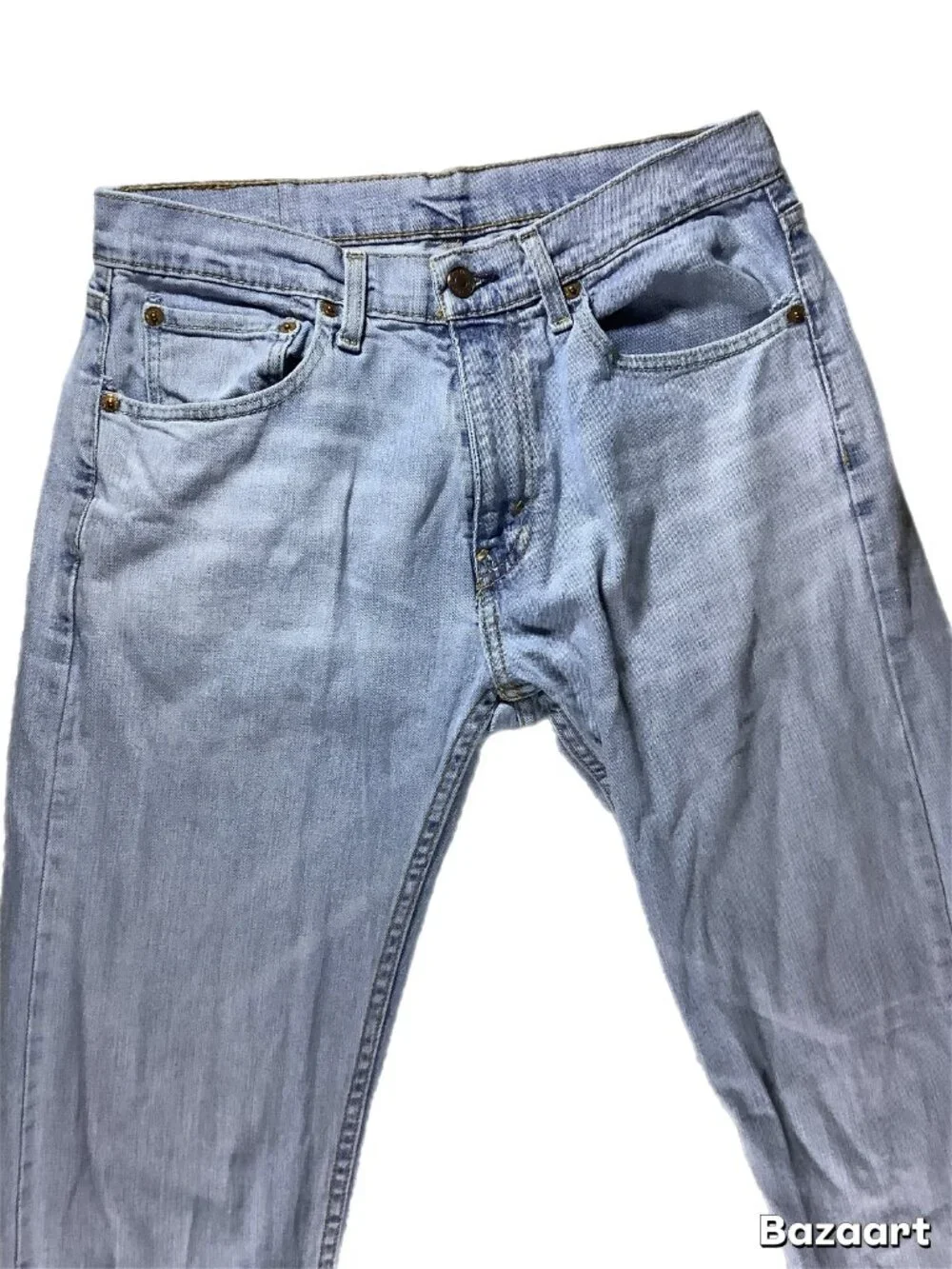 Levi's 505 Blank Tab Men's Light Wash Jeans Regular Fit Size 31x32 (285)